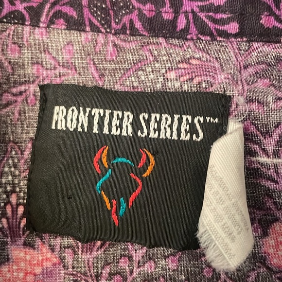 Vintage Frontier Series pink purple floral long sleeve button down shirt blouse - Picture 3 of 6